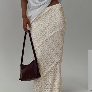 Incandescent Maxi Skirt Cream