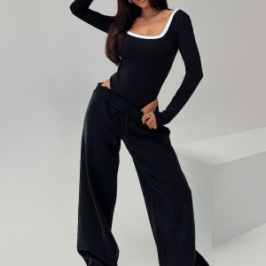 Ender Contrast Trim Bodysuit Black