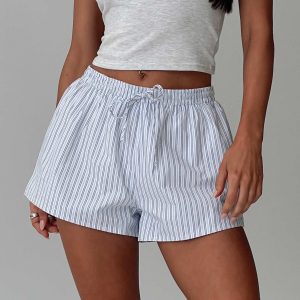 Nautique Drawstring Shorts Blue Stripe