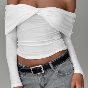 Myrina Long Sleeve Top White