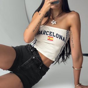 Barcelona Tube Top White