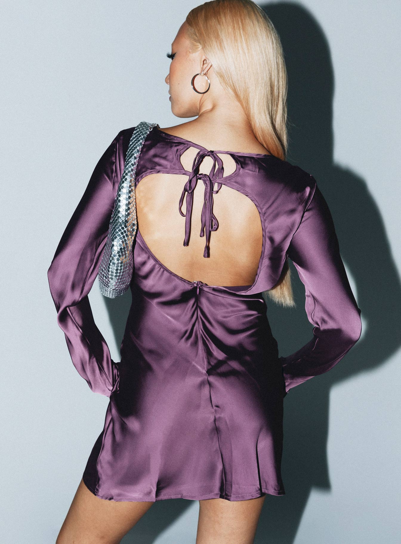 Namara Long Sleeve Mini Dress Purple - Image 6