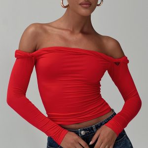 Dusky Long Sleeve Top Red