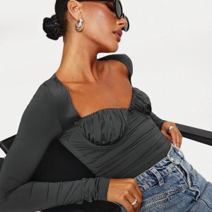 Candyce Long Sleeve Top Slate