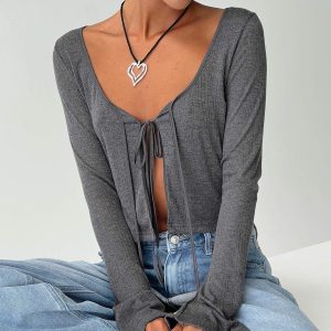 Barbaro Long Sleeve Top Slate Grey