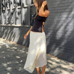 Madame Lace Maxi Skirt Cream