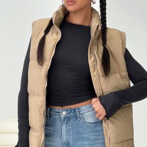 Edison Puffer Vest Beige