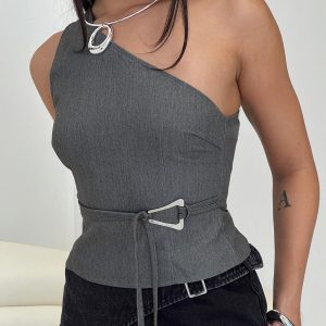 Sayaka Top Charcoal