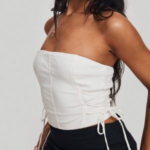 Poppet Strapless Top White