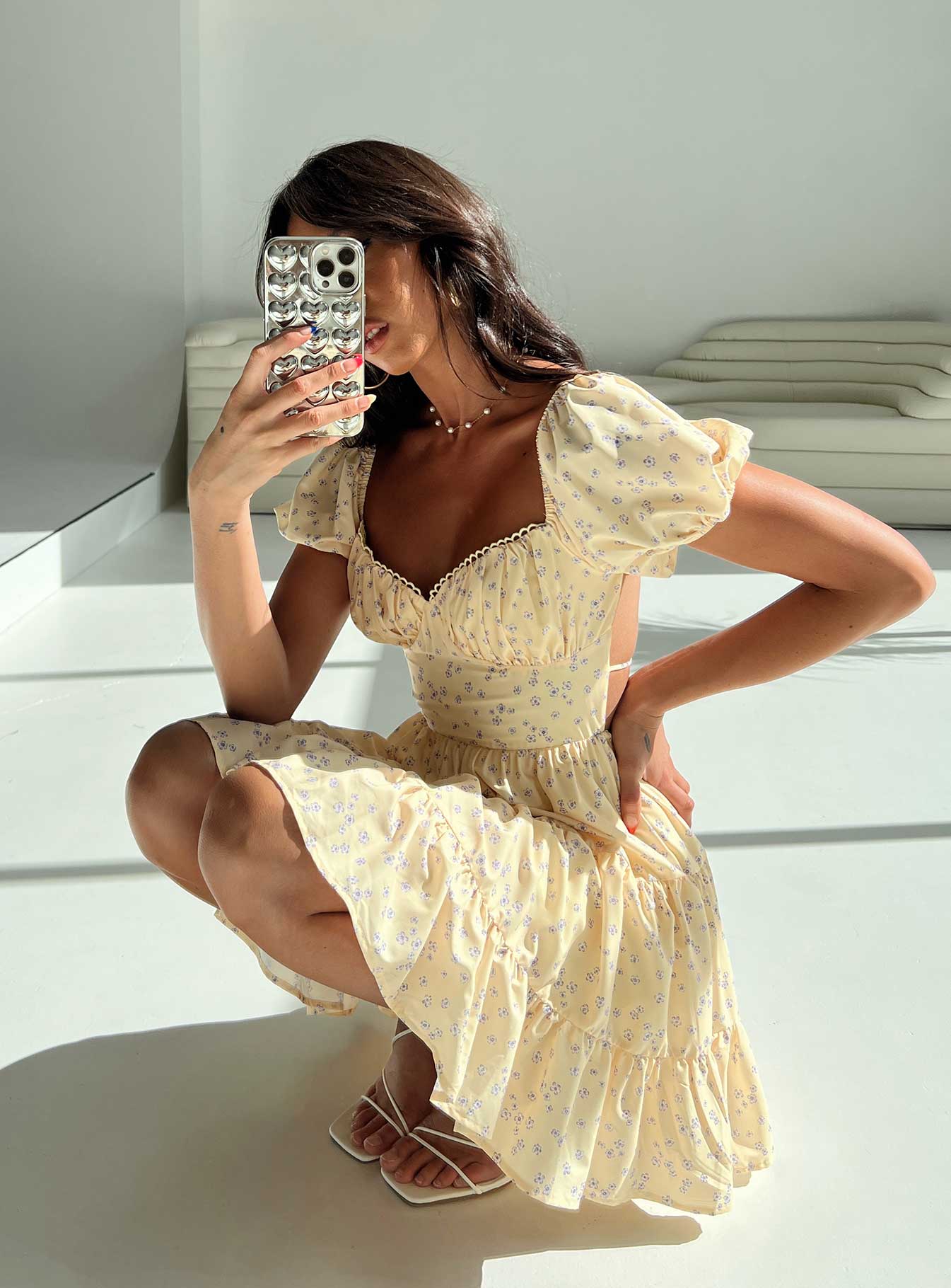 Danny Mini Dress Yellow Floral - Image 7