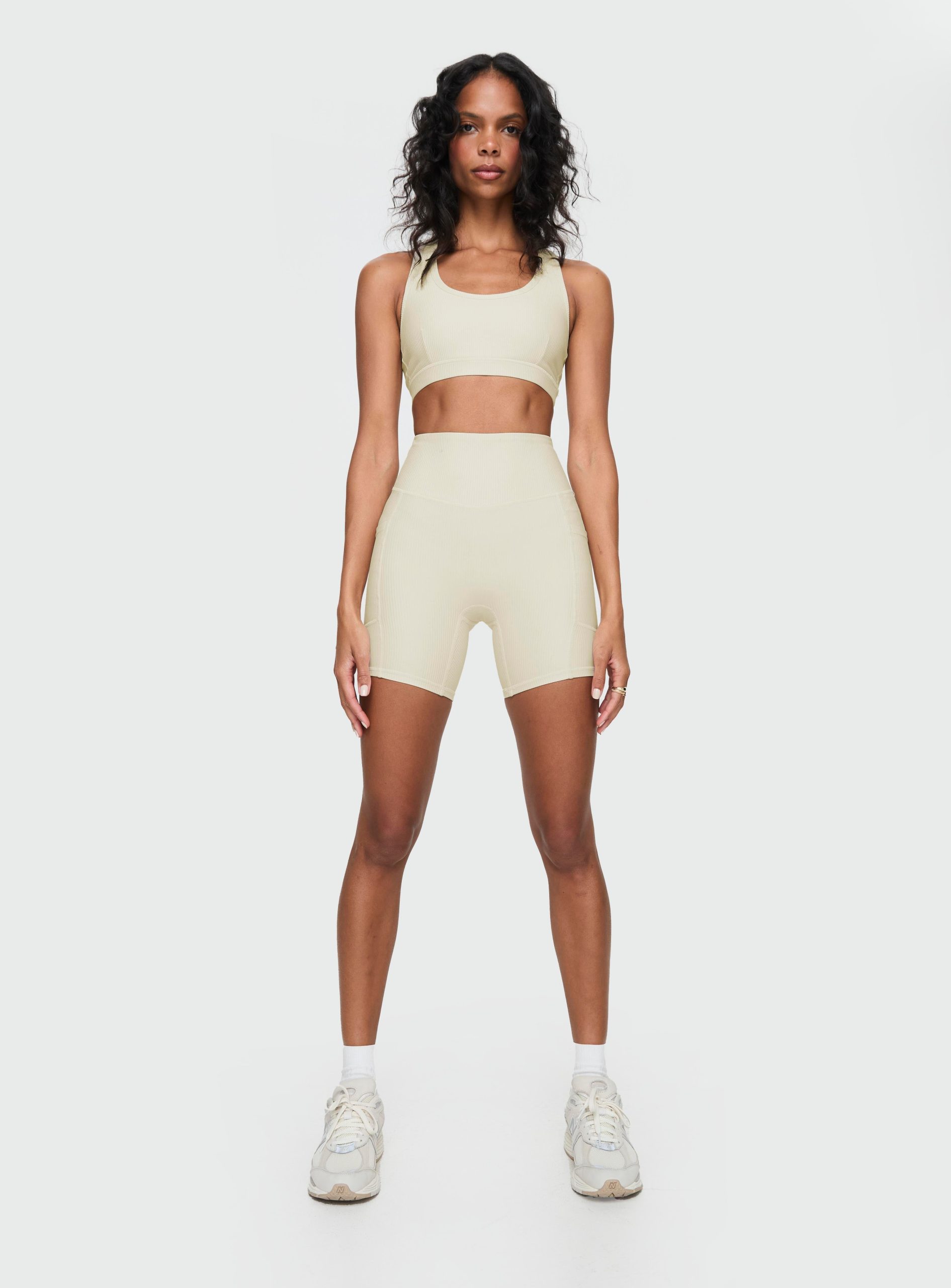 Power Activewear Rib Shorts Latte - Image 7