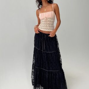 Oh Plisse Maxi Skirt Black