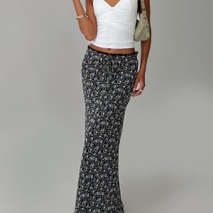 Emily Maxi Skirt Blue / Black Floral