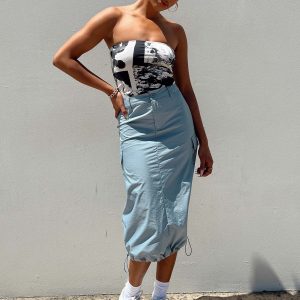Tinba Midi Skirt Blue