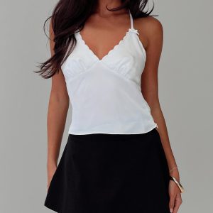 Satina Top White