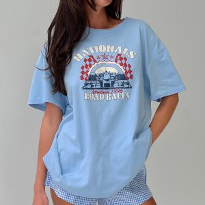 Races 1996 Oversized Tee Blue