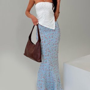 Rotelle Maxi Skirt Blue Floral