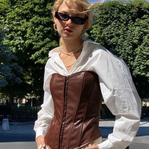 Hayes Longline Bustier Brown