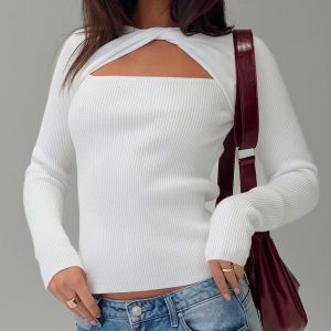 Malgit Long Sleeve Top White