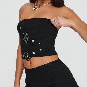 Haliman Strapless Top Black