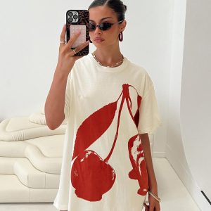 Cherrie Amore Oversized Tee White