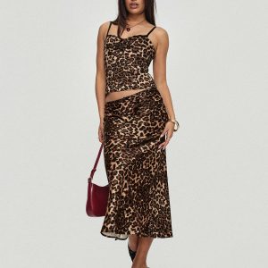 Enigmatic Maxi Skirt Leopard