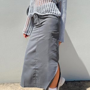 Elderbery Cargo Maxi Skirt Grey