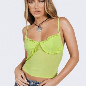 Fernad Ruffle Cami Green