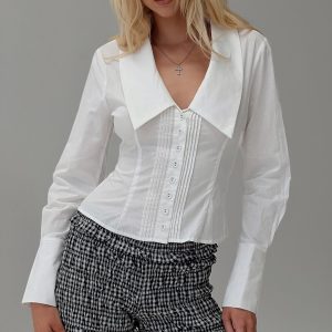 Marlaine Long Sleeve Top White