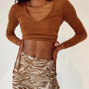 Christy Long Sleeve Top Brown