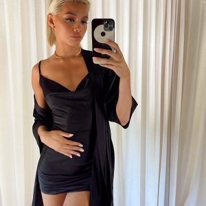 Rise And Shine Dressing Gown Dress Set Black