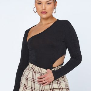Maira Long Sleeve Bodysuit Black