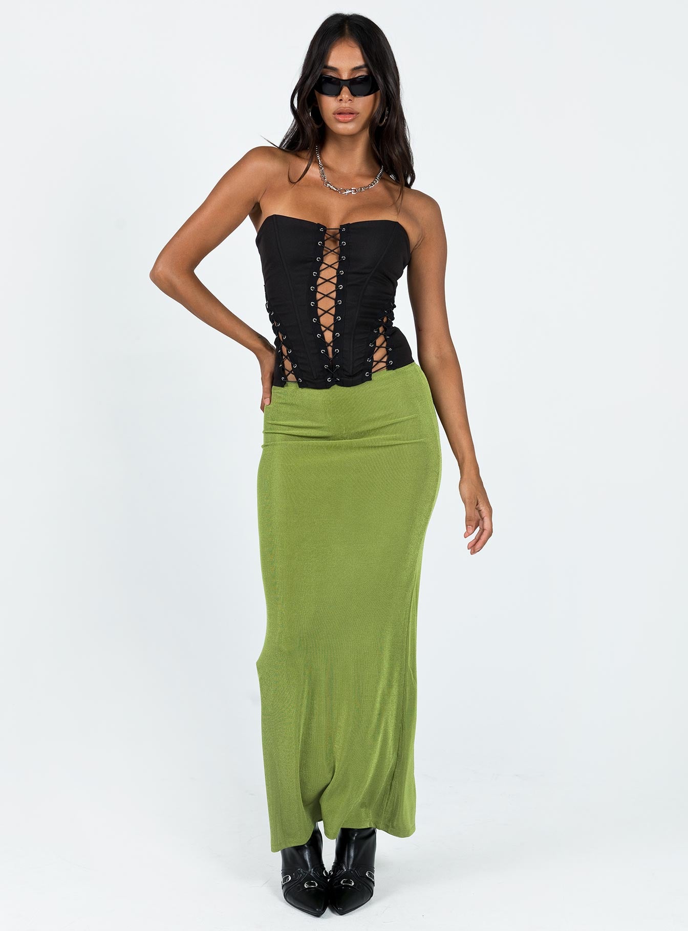 Harriette Maxi Skirt Green Lower Impact - Image 3
