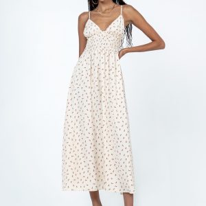 Roza Midi Dress Beige