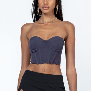 Endless Love Mesh Corset Top Slate
