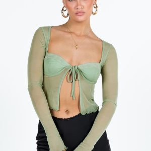 Tasia Long Sleeve Top Green