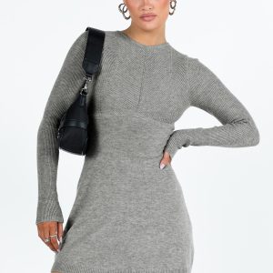 Tomer Knit Mini Dress Grey