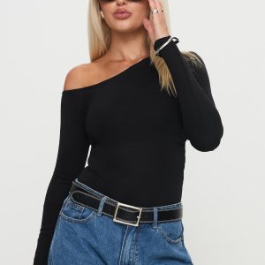 Miyako Long Sleeve Bodysuit Black