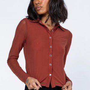 Blanca Long Sleeve Top Brown