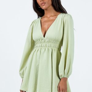 Marsia Long Sleeve Mini Dress Sage