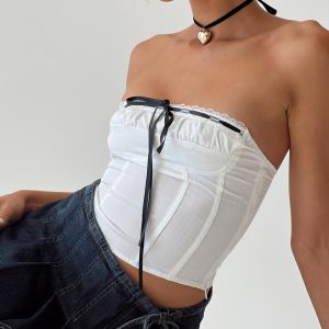 Elkin Strapless Top White
