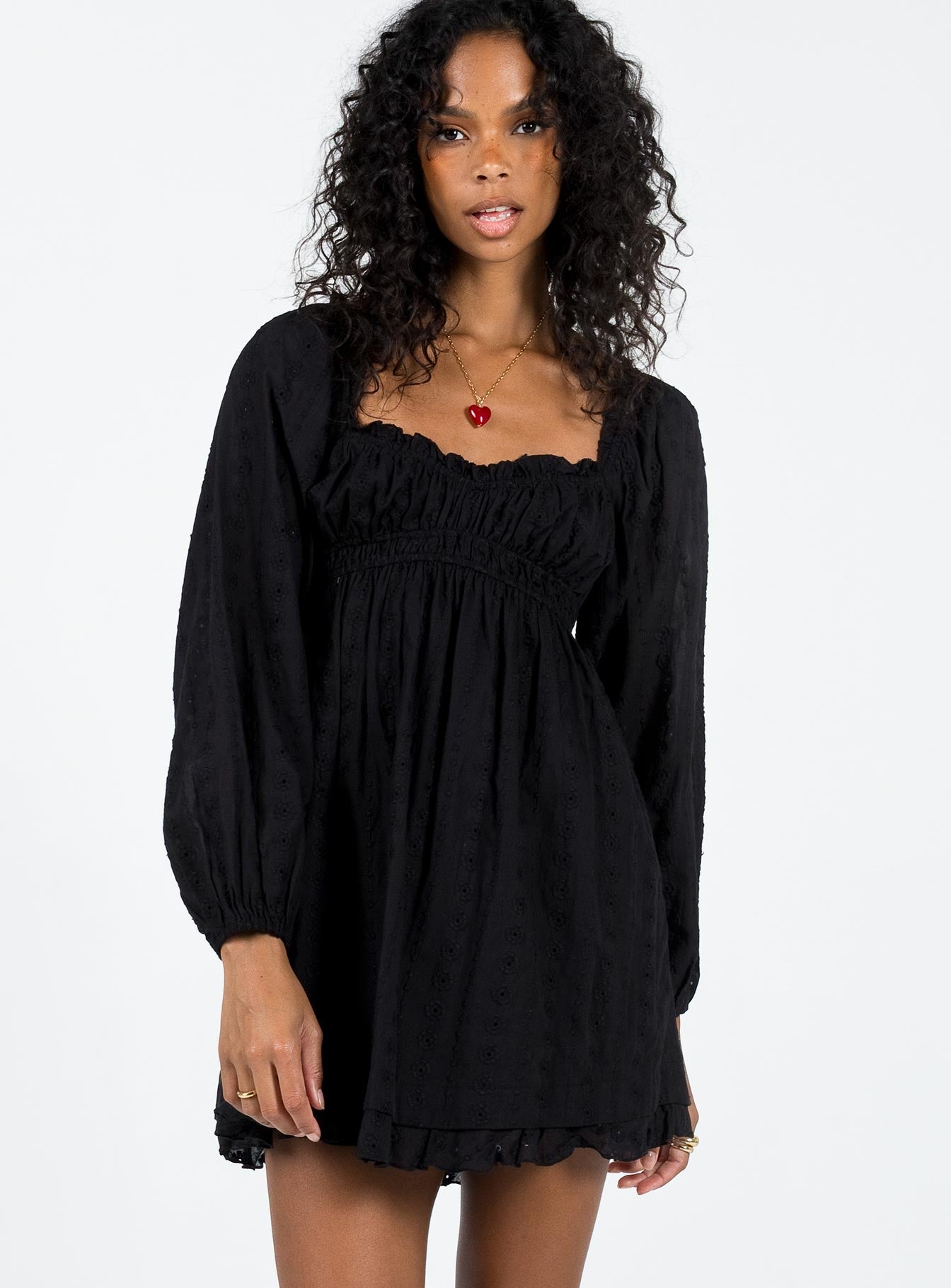 Carlita Long Sleeve Mini Dress Black - Image 2