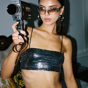 Nemara Bandeau Top Black / Silver