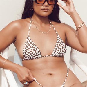 Cali Bikini Top Brown / White