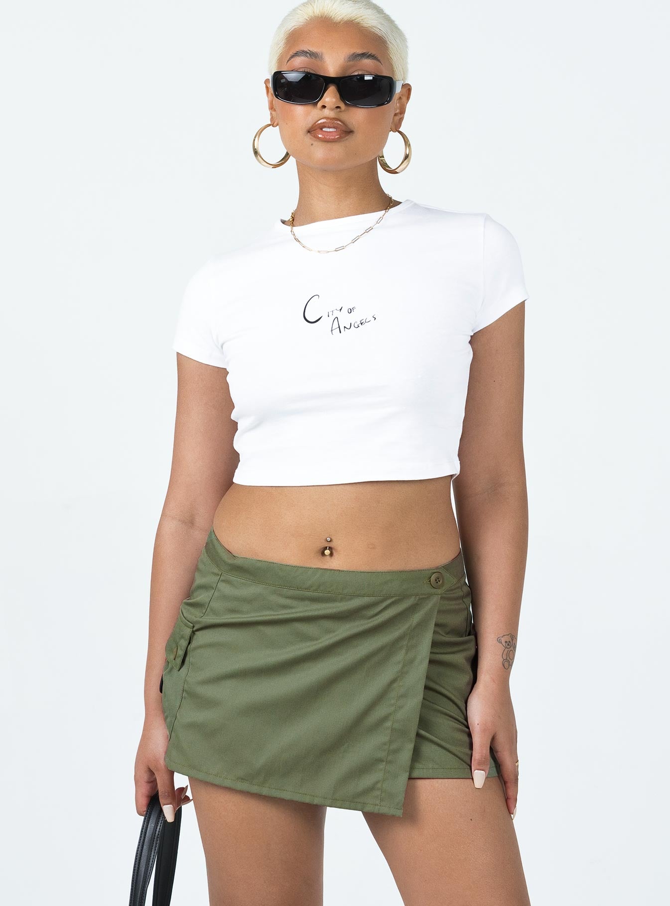 Motel Zephyr Skirt Olive - Image 2