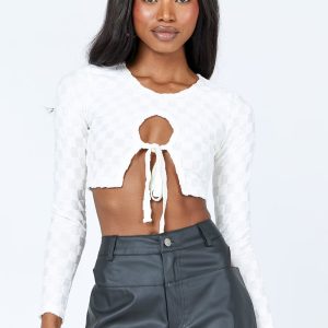 Jeremiah Long Sleeve Top White