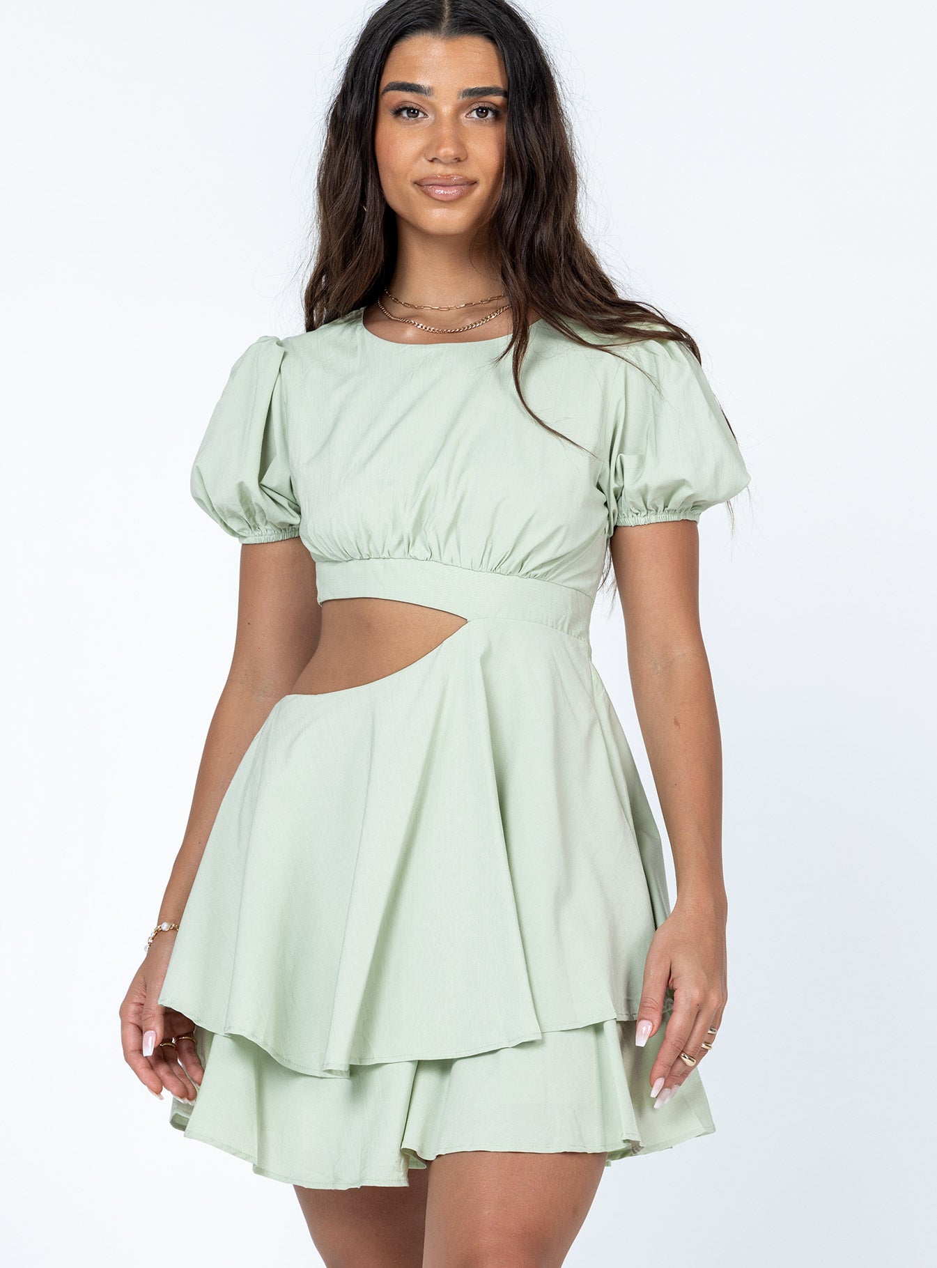 Our Town Mini Dress Green - Image 2