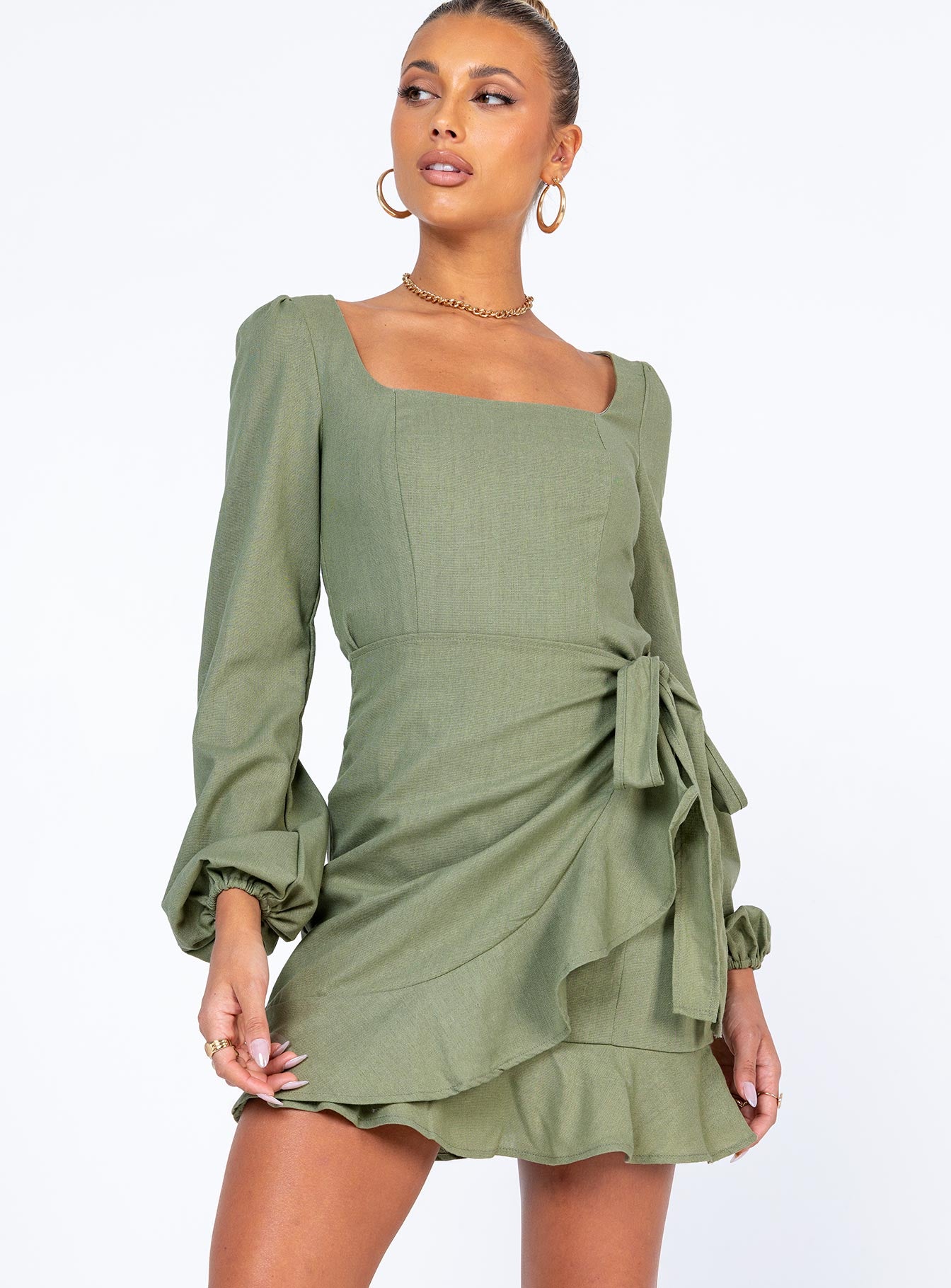 The Villa Mini Dress Green - Image 2