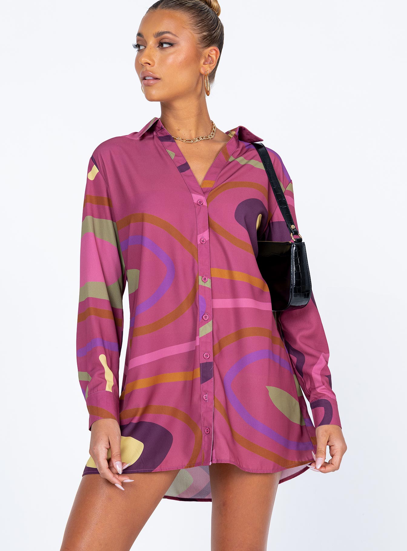 Lachlan Mini Dress Purple - Image 3