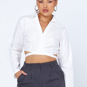 Philipa Long Sleeve Top White